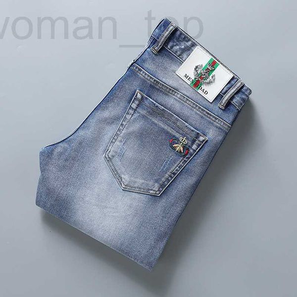 Männer Jeans Designer 2023 Herbst Mode Marke Neue Casual Stickerei Slim Fit Gerade Bein Hosen Live VIIW