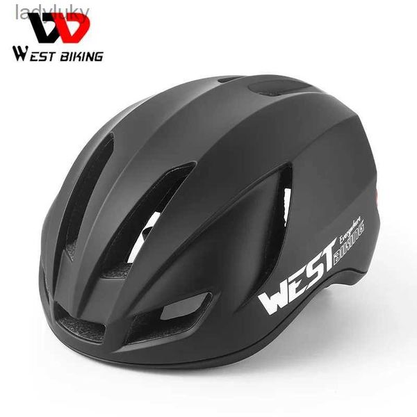 Caschi da ciclismo WEST BIKING Casco aerodinamico leggero Casco di sicurezza femminile con luce flash LED Casco da scooter elettrico per bici da strada MTB da uomoL240109