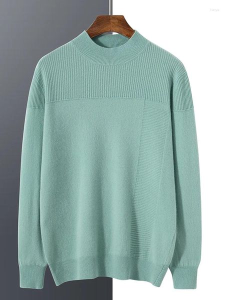 Maglioni da uomo Pullover lavorati a maglia in lana merino O-Collo Abbigliamento maschile di lana standard Moda per l'inverno