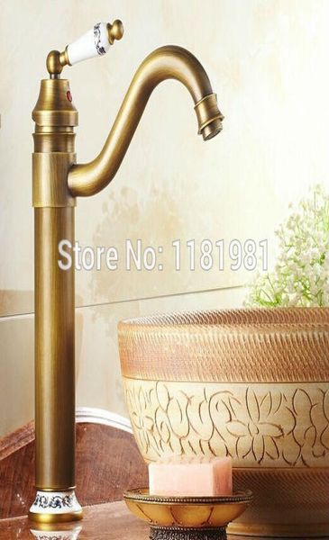 Rubinetto per lavabo nuovo stile Finitura antica Rubinetti girevoli a 360 gradi in ottone miscelatore per vasca rubinetti per lavabo e torneiras freddi vintage XR9032990727