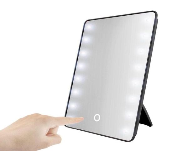 RUIMIO Espelho de maquiagem com 816 LEDs Espelho cosmético com interruptor de dimmer de toque Suporte operado por bateria para mesa de banheiro Travel3056694