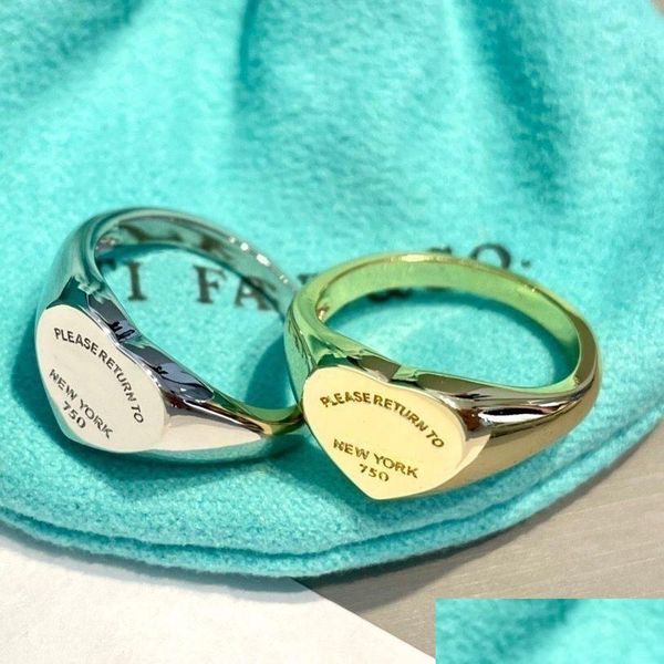 Обручальные кольца Фирменные кольца Сердце Кольцо Дизайнерские украшения Эмаль для женщин 2024 Возвращение в Нью-Йорк Мужское кольцо Розового цвета Подарок Goth Love Dr Otqo5
