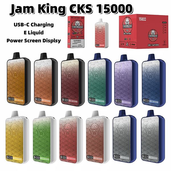 Jam King CKS Energon puff vape 15000 vape usa e getta desechable 24ml all'ingrosso magazzino ue sigaretta elettronica USB-C ricarica E Liquid Power Screen Display vapes