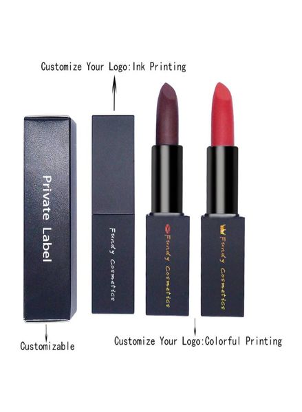 No Brand Tubo quadrato Rossetto opaco Lucidalabbra personalizzato Affascinante balsamo per labbra idratante accetta il tuo logo6704956