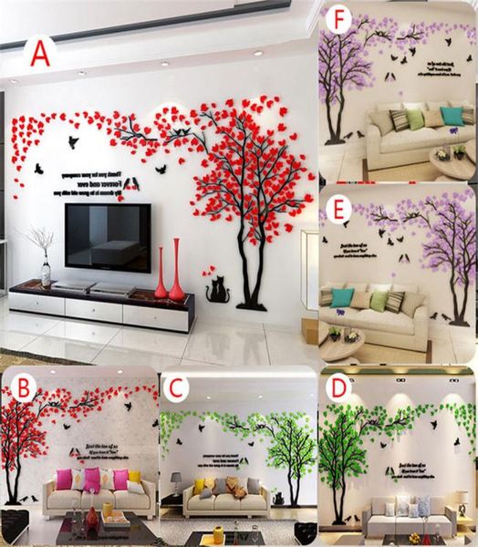 Papel de parede acrílico decalque de parede acrílico 12m 3 cores pássaro 3d árvore fundo de tv mural decoração de casa adesivos de parede fashion art8393586