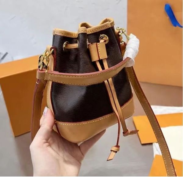 Классический винтажный букет из веревки, мини-сумка-ведро NANO NOE, сумка, дизайнерский женский кошелек M81266, кожаная сумка через плечо, роскошная оптовая продажа