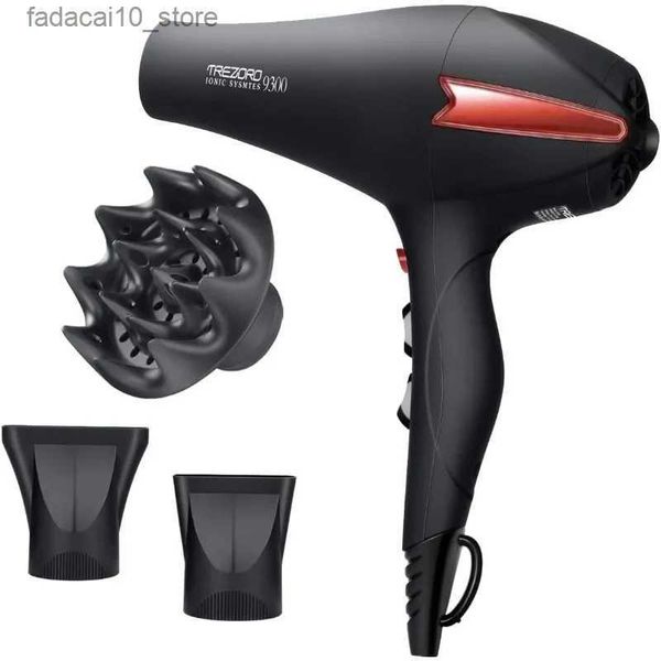 Secadores de cabelo difusor secador de cabelo 2200 watts profissional iônico salão secador de cabelo turmalina cerâmica com 2 concentrador q240109