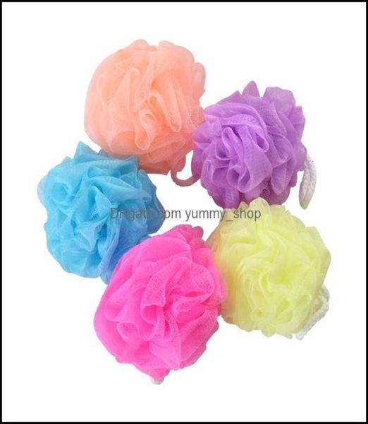 Bürsten Wäscher Badezimmerzubehör Hausgarten5 Farben 20 Gramm Kleine Farbe Luffa Dusche Peeling Mesh Pouf Badeschwämme F5128717