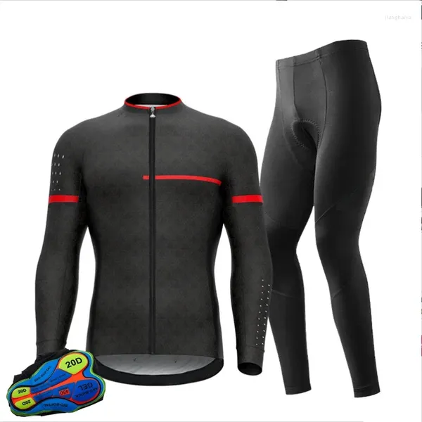 Set da corsa MTB pile termico invernale da equitazione bici tuta in jersey da uomo abbigliamento sportivo pantaloni con bretelle caldi Ropa Set abbigliamento da ciclismo