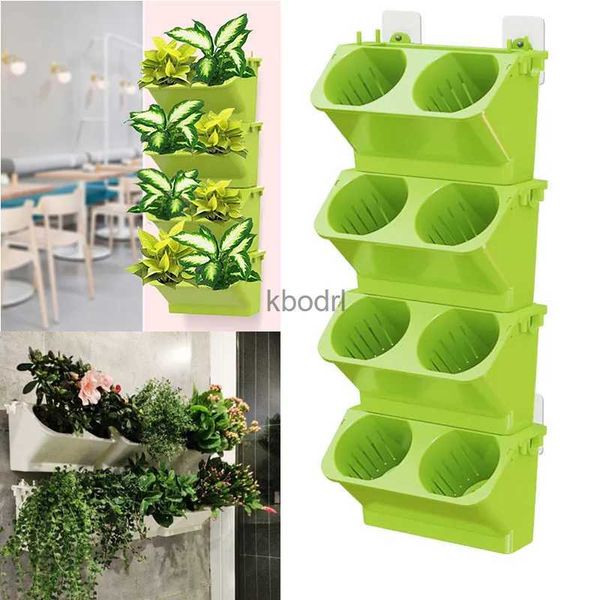 Plantadores Vasos Planta Parede Vaso Modular Vertical Greening Bacia Empilhável Combinação Pendurada na Parede Plantador Vasos de Flores Decoração de Jardim YQ240109