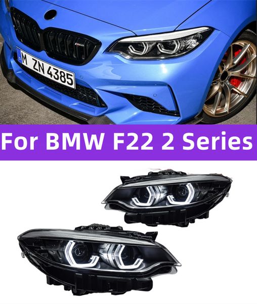 Faro per BMW F22 Serie 2 LCI Gruppo fari LED Angel Eye Luci diurne Luci di segnalazione anteriori Aggiornamento
