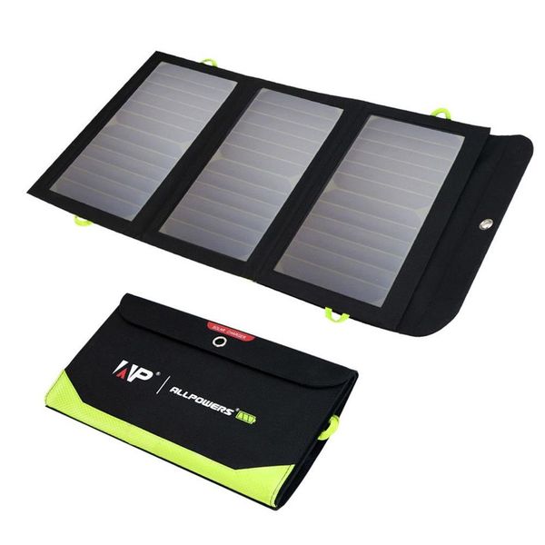 Painéis solares AllPowers Painel 5V 21W Builtin 10000mAh Bateria Carregador portátil à prova d'água para celular ao ar livre 221104254e