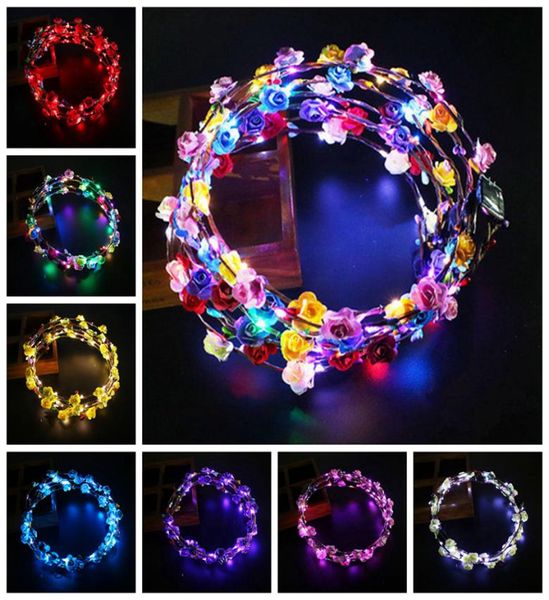 LED Light Up Grinalda Headband Mulheres Meninas Piscando Headwear Acessórios para o Cabelo Concert Glow Party Supplies Halloween Xmas Gifts RRA209873198