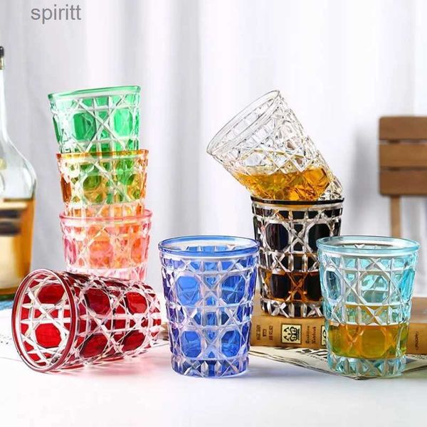 Copos de vinho 350-400ml Novo estilo xadrez de vinho redondo de vidro de vidro multifuncional Crystal Glasses Color Whiske
