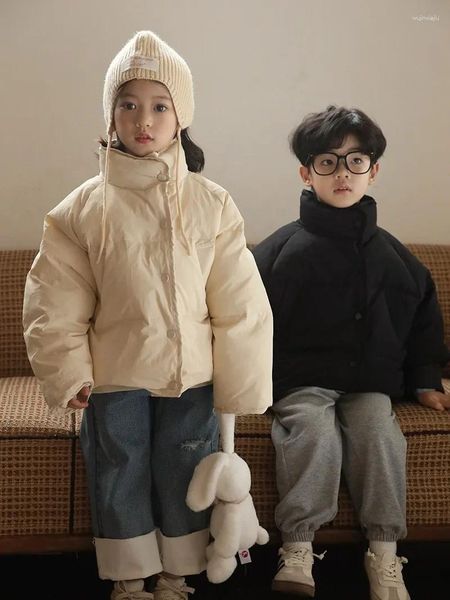 Down Coat Fashion 2024 Kış Kızları Çocuk Dış Giyim Erkekleri Sıcak Üstler Bebek Ceketleri 1-10 Y Ceket Çocukları Katlar Unisex