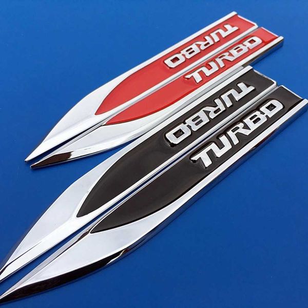 1 paio di adesivi per auto in metallo 3D Sport emblema distintivo decalcomania adesivo laterale parafango per Audi BMW Ford Nissan Toyota Turbo Honda