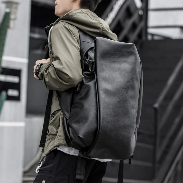Кожаный рюкзак для мужчин, 156-дюймовый ноутбук с зарядкой через USB, водонепроницаемый бизнес-рюкзак, противоугонный дорожный рюкзак 240108