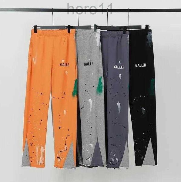 Designermode Herrenhosen Galerien Jogginghose Dept Speckled Print Herren Damen Vielseitig Lässig Gerade Orange Grau Schwarz A818