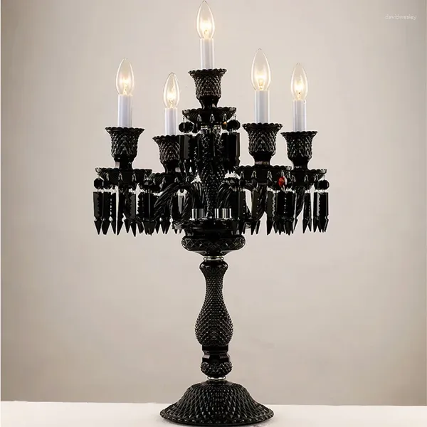 Stehlampen Schwarz Kristall Tisch Led Luxus Wohnzimmer Schreibtische Beleuchtung Kreative Stoffbezug Für Schlafzimmer Lampe