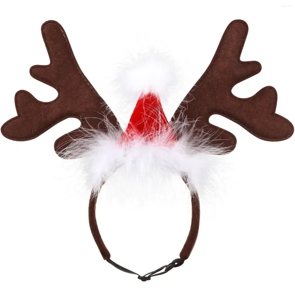 Abbigliamento per cani Fascia natalizia per animali domestici Corna di renna Copricapo elastico con cappello Copricapo per cani Accessori per costumi per feste