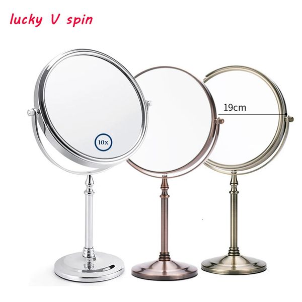 Specchio per trucco con ingrandimento da 8 pollici 5X 7X 10X Specchio cosmetico da tavolo professionale rotante a 360 gradi 8 Supporto per lente d'ingrandimento a doppia faccia 240108