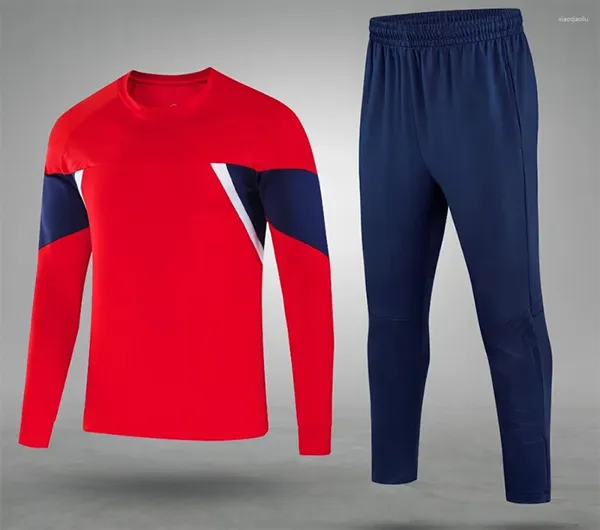 Abbigliamento da palestra Uomo Manica lunga Giacca rossa Set Tuta per adulti Uniforme sportiva blu Cappotto ampio da corsa bianco Nome fai da te Numero OEM