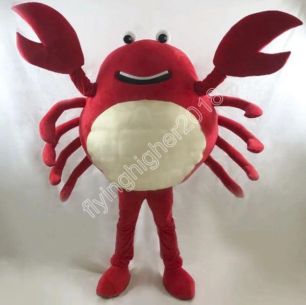 Costume da mascotte granchio rosso di Halloween, cartone animato unisex, personaggio a tema anime, carnevale, uomo, donna, vestito, vestito da festa di fantasia di Natale