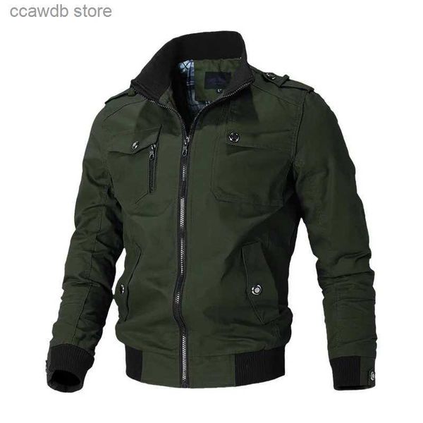 Jaquetas masculinas jaqueta bomber masculina moda casual blusão jaqueta casaco masculino 2023 primavera outono novo outwear quente suporte fino jaqueta militar masculino t240109