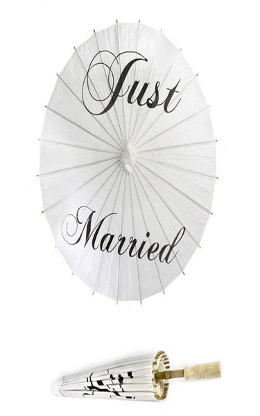 Guarda-chuva de papel artesanal para casamento, guarda-sol, favores, diâmetro 42cm, três estilos, obrigado, recém-casado, mrmrs, festa, adereços, 10 peças, lote 7568487