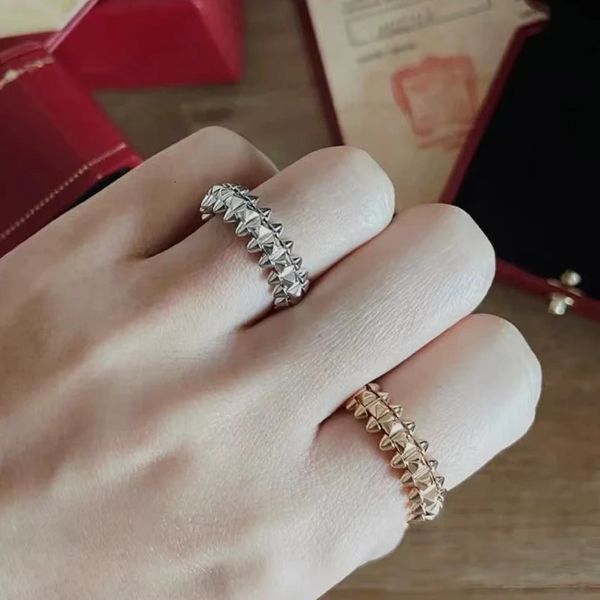 Luxusschmuck 925 Sterling Silber Weidennagel vergoldet Ring Männer und Frauen Mode klassische Marke Geburtstagsgeschenk 240108