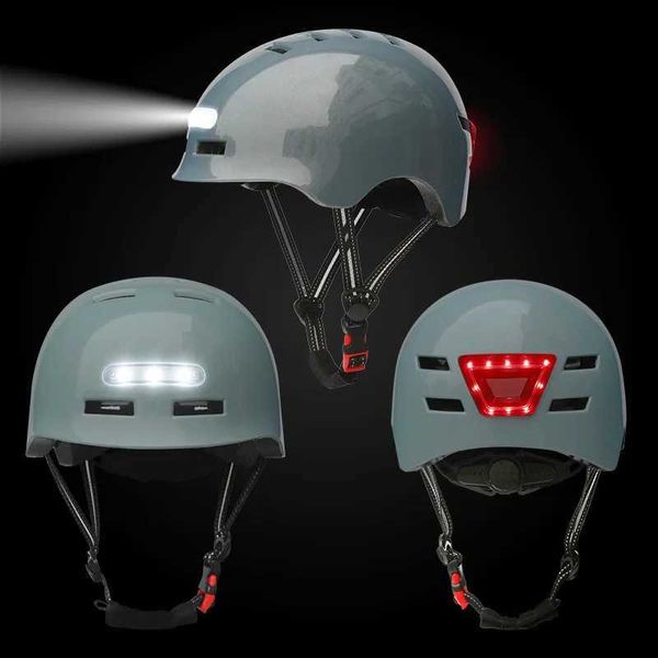 Capacetes de ciclismo 2022 nova bicicleta ciclismo capacete inteligente led luz traseira bicicleta adulto bicicleta elétrica mtb estrada scooter para esporte capacete urbano homens mulheres l240109