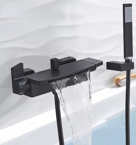 Miscelatore per acqua con rubinetto a cascata con maniglia singola per bagno, rubinetto per vasca a parete, 8052181