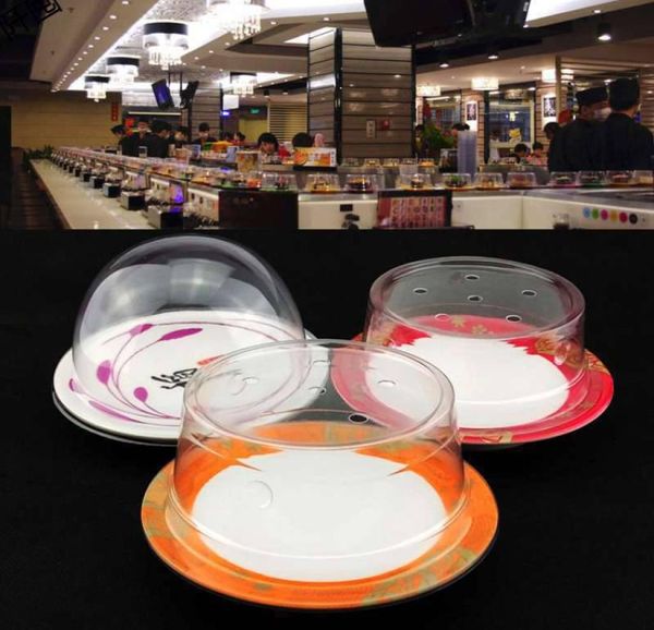 Ferramentas tampa de plástico para sushi prato buffet correia transportadora reutilizável transparente bolo placa comida capa restaurante acessórios 6132903