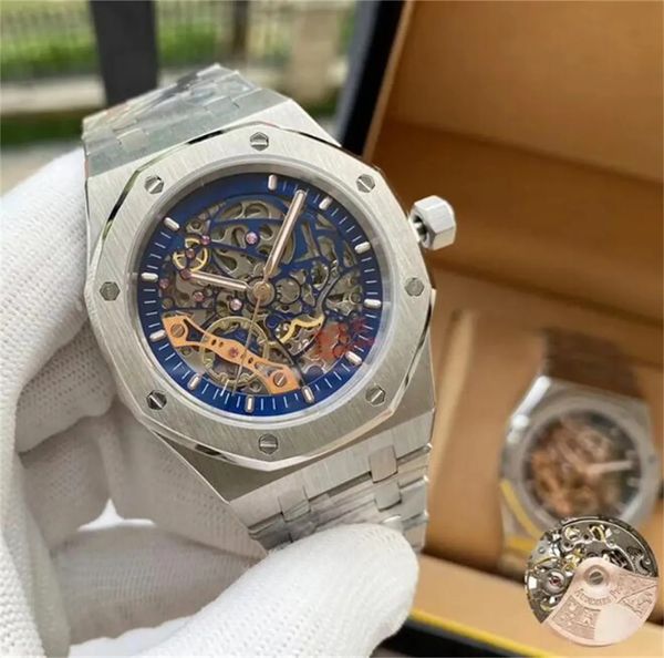 U1 Top AAA Classico 3A Orologio meccanico da uomo d'affari di qualità Quadrante cavo Acciaio inossidabile Impermeabile Glow-in-the-dark Orologio meccanico automatico svizzero Orologi da polso de