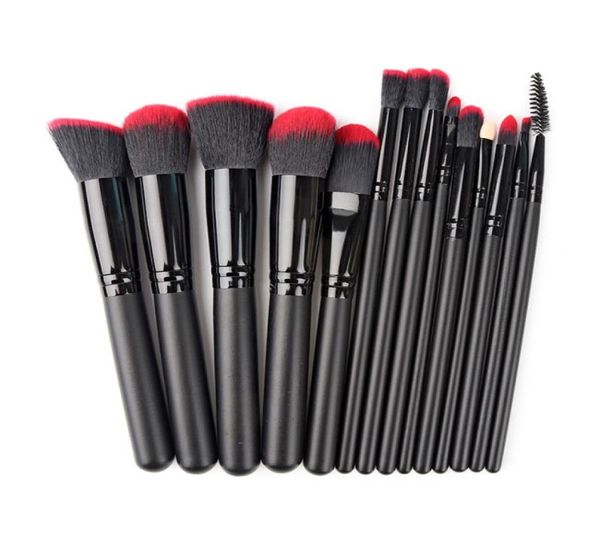 Mileegirl 14 pezzi Set di pennelli per trucco nero Set di pennelli per contorno in polvere Foundationian Sopracciglio Pennello per base Top Cosmetico morbido Set per trucco Kwasten4801735