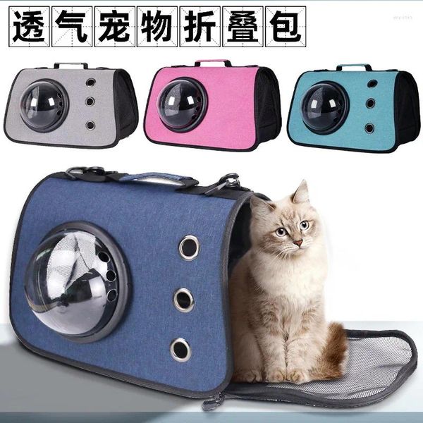 Cão vestuário gato saco sair portátil respirável fabricante pet mochila ombro espaço alça externa