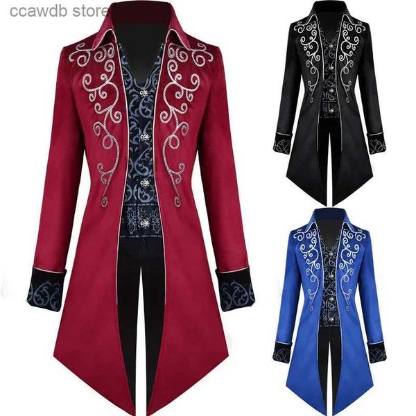 Herrenjacken Herren Herrenmantel Mode Steampunk Vintage Frack Jacke Gothic Viktorianischer Gehrock Herrenuniform Come T240109