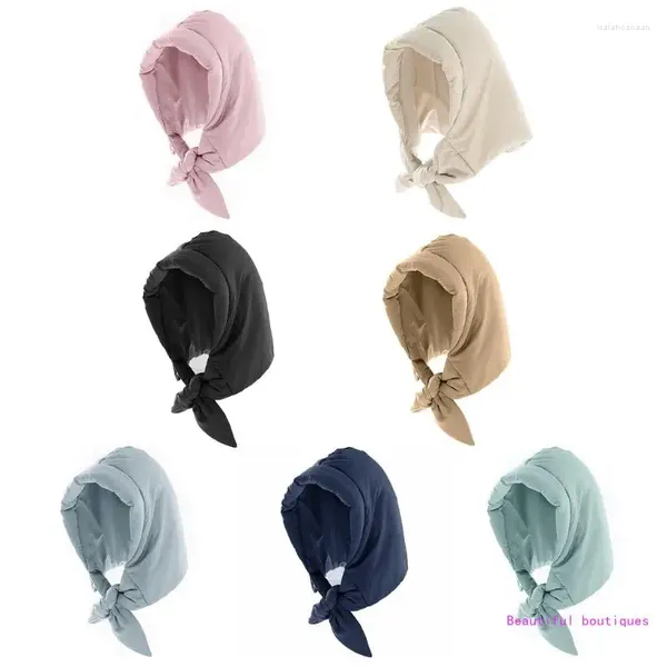 Berets meninas inverno chapéu com capuz cachecol engrossar algodão gorro respirável headwear adulto unisex esportes ao ar livre esqui dropship