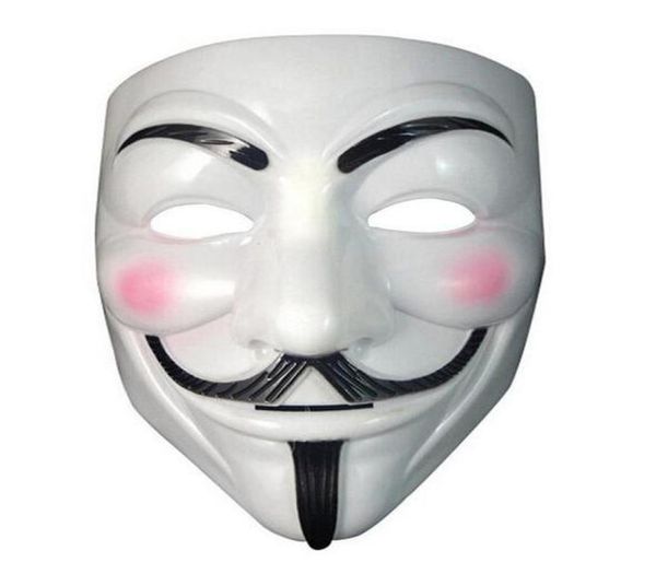 Maschera di vendetta maschera anonima di Guy Fawkes costume in maschera di Halloween bianco giallo 2 colori9534369