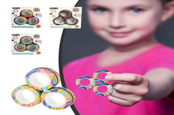 Natal magnético dedo anel ímã brinquedos bloco magnético dedo mão spinner empilhamento brinquedo conjunto pulseira magnética anel mágico gift6295888