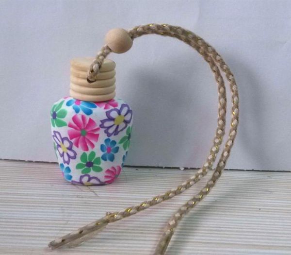 Cordão de argila para garrafas de óleo, frasco de perfume para carro, pingente de perfume, enfeites de carro, linda caixa de perfume, difusores de óleos essenciais 4797475