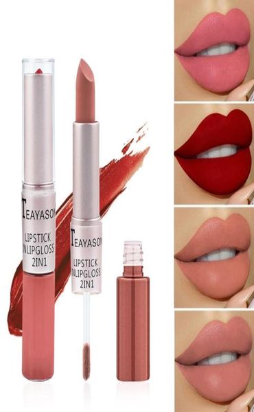 Ganze 12 Farben Wasserdicht Nude Matt Samt Glänzend Lipgloss Lippenstift Lippenbalsam Sexy Frauen Mode Make-Up Geschenk Schönheit Tools5981260