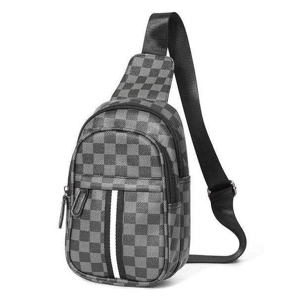 Freizeit Taille Taschen Neue Business und Freizeit Karierte Brusttasche Koreanische Ausgabe Herren Schulter Umhängetasche Trendy Rucksack Kleiner Körper