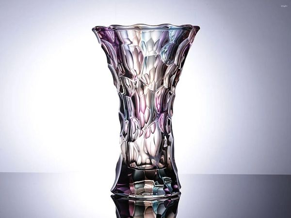 Vazolar Modern Tip Benzersiz Cam Düğün Merkezi Çiçek Vazo Uzun boylu Tersinir Clear Crystal 24inch