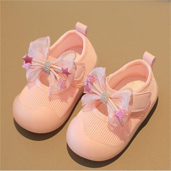 Crianças sapatos do bebê primeiros caminhantes meninas arco respirável malha sandália princesa sola macia berço sapato prewalkers da criança infantil tênis calçados