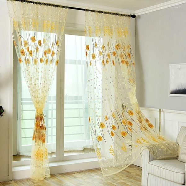 Занавески свежие элегантные полупрозрачные шторы с кластерным цветочным принтом оконные ширмы для детской комнаты гостиная домашний текстиль