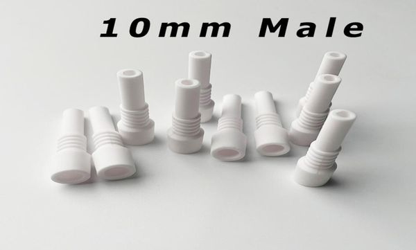 Micro cerâmica prego 10mm masculino comum tubo de água dabber mini ponta palha fumar dab rig nector coletor quartzo9950595