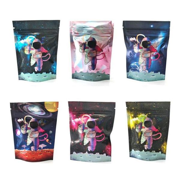 Sacchetto di imballaggio Sacchetti di plastica Imballaggio in Mylar Confezioni con cerniera richiudibili Spaceman ciambella gelato all'ingrosso Rdxoq