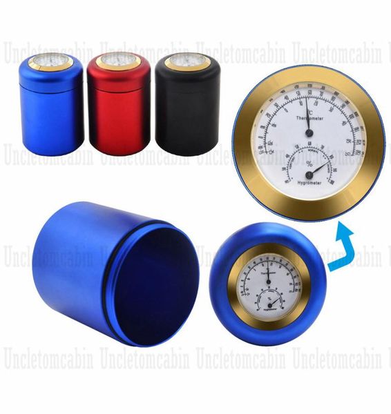 Air Craft Aufbewahrungsbehälter aus Aluminium und Metall, Thermometer, Hygrometer, luftdichter Aufbewahrungsbehälter, Aluminium-Tabak-Pillendose 7929710