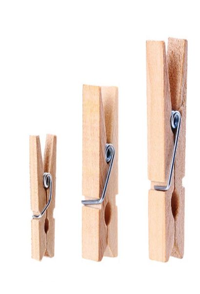 50 Stücke Log Farbe Wäscheklammern Haken Hause Holz Clip Lagerung Clip Kleiden Ordner 253545mm Holz kleidung Pins Dekorative Peg9230828